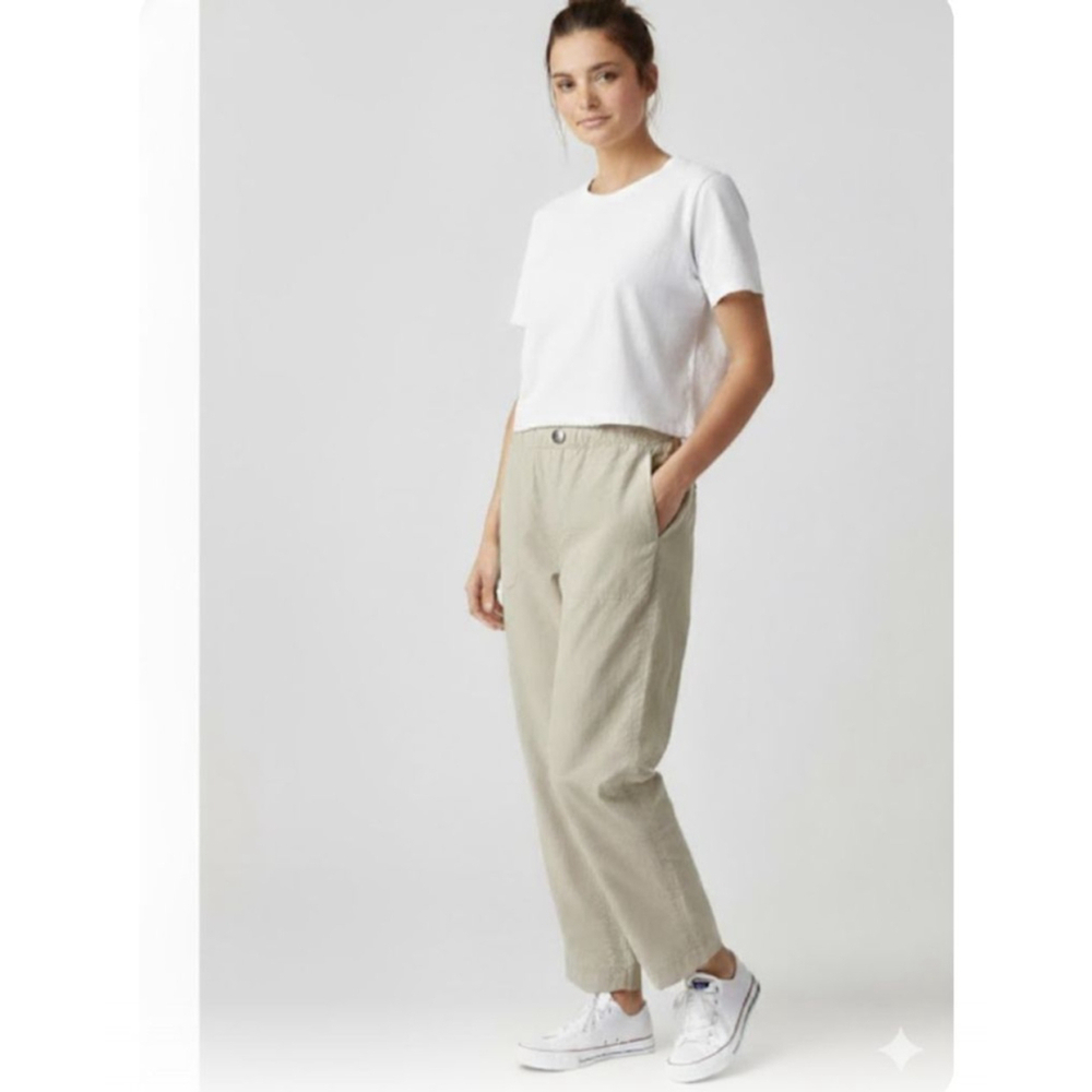 Patagonia Womens Beige Elastic Waist Button Pants Size 10